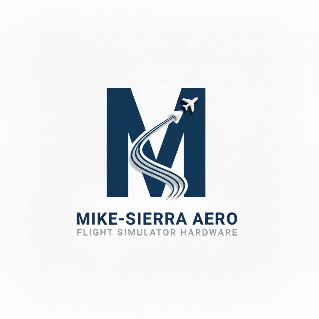 M과 상승하는 항공기가 담긴 MIKE-SIERRA AERO 로고